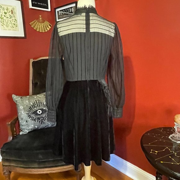 Mock Neck Velvet Modcloth Dress - Picture 2 of 5